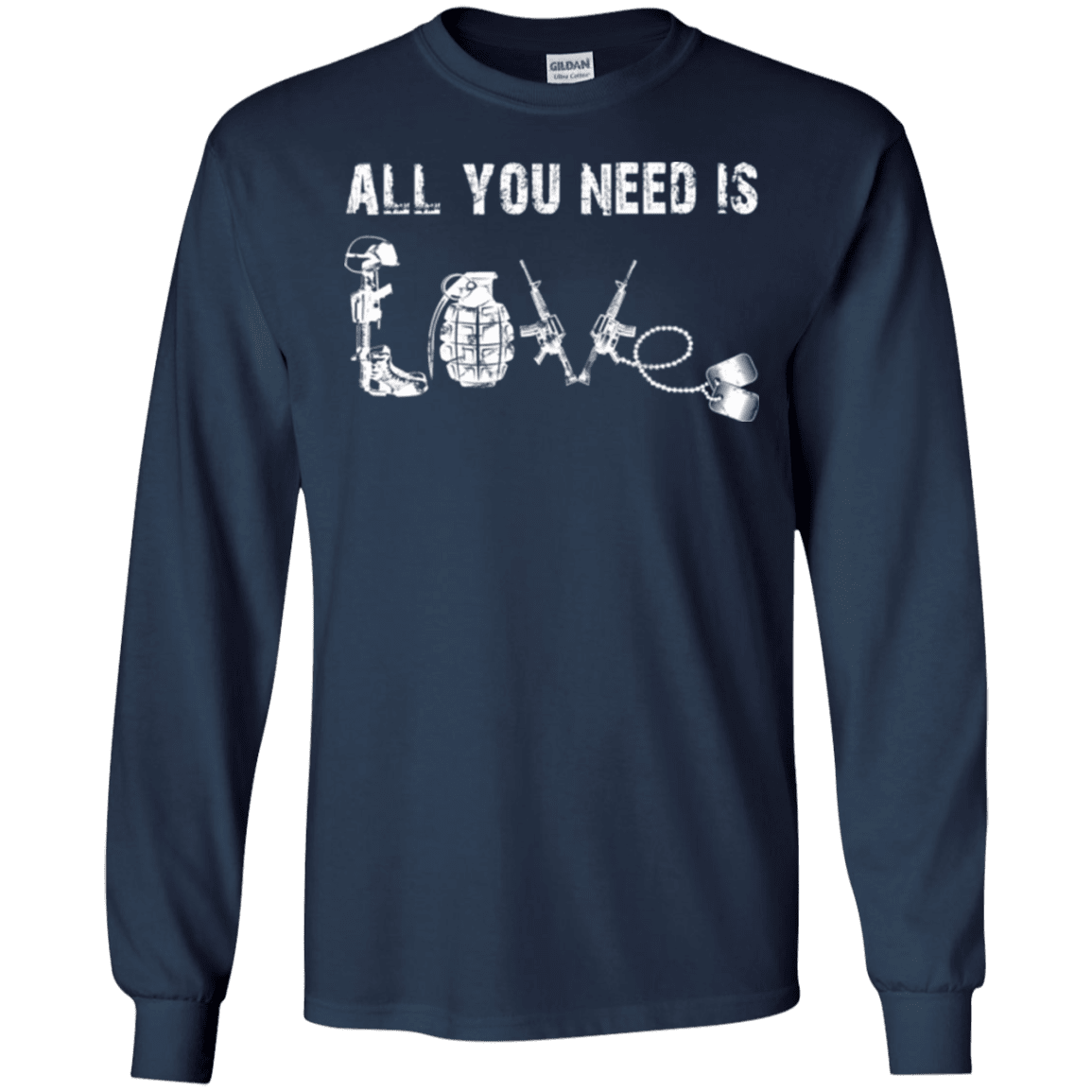 Military T-Shirt "All You Need is Love"-TShirt-General-Veterans Nation