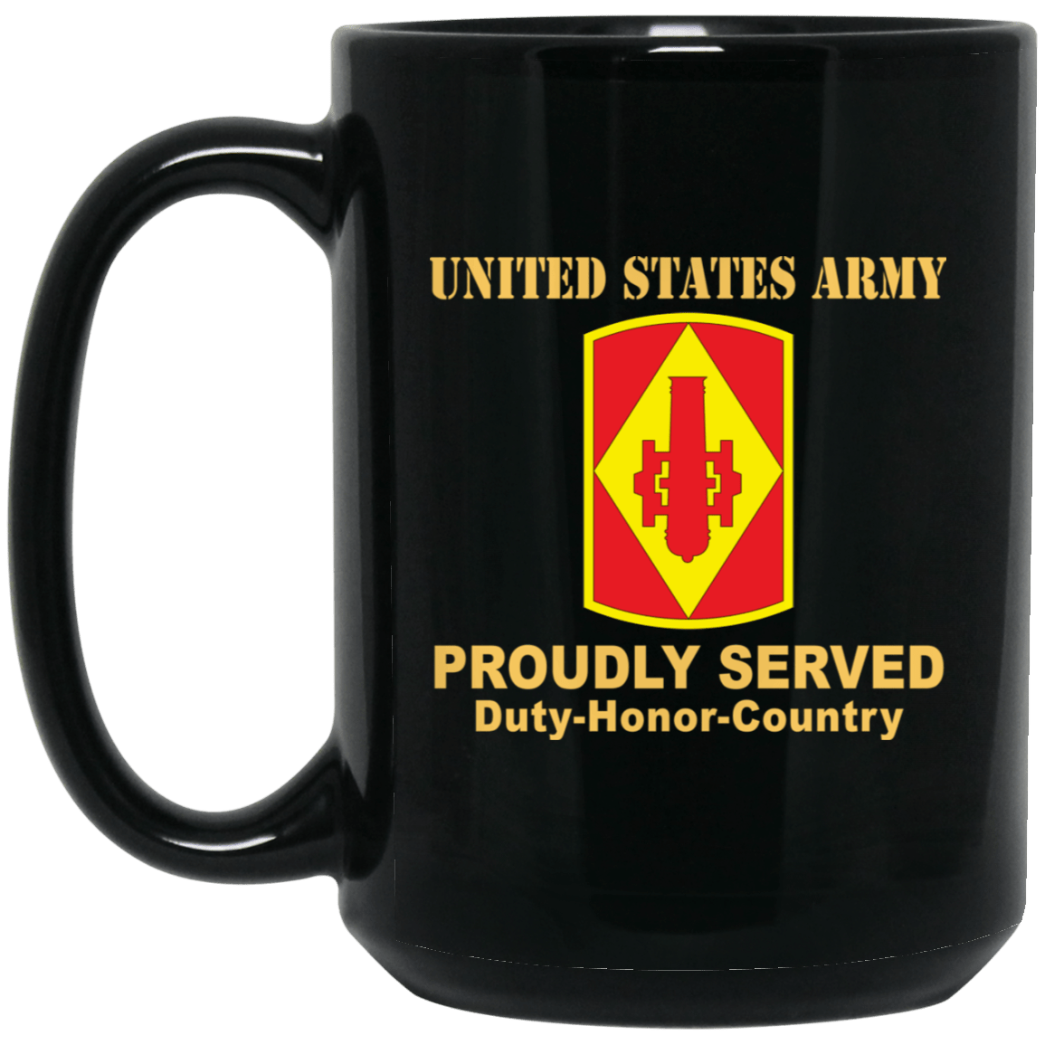 US ARMY 75TH FIRES BRIGADE - 11 oz - 15 oz Black Mug-Mug-Army-CSIB-Veterans Nation