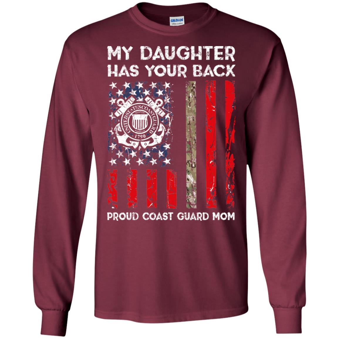 My Daughter Has Your Back - Proud Coast Guard Mom Men T Shirt On Front-TShirt-USCG-Veterans Nation