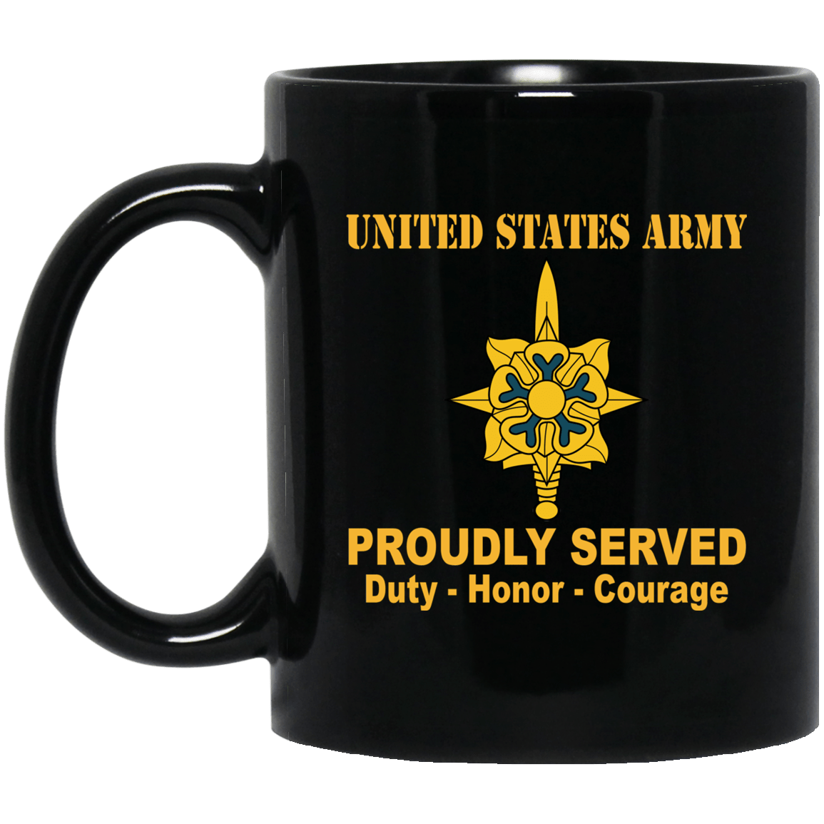 US Army Military Intelligence Branch Black Mug 11 oz - 15 oz-Mug-Army-Branch-Veterans Nation