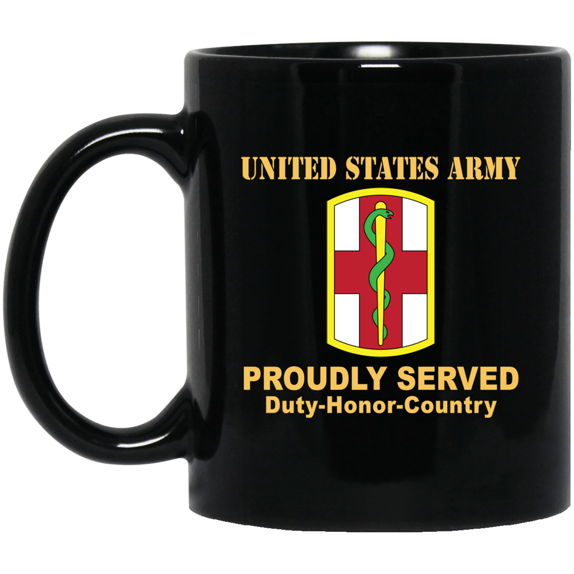 US ARMY 1ST MEDICAL BRIGADE- 11 oz - 15 oz Black Mug-Mug-Army-CSIB-Veterans Nation