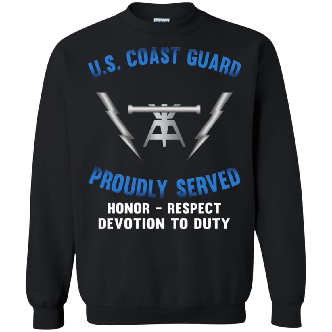 US Coast Guard Fire Control Technician FT Logo Proudly Served T-Shirt For Men On Front-TShirt-USCG-Veterans Nation