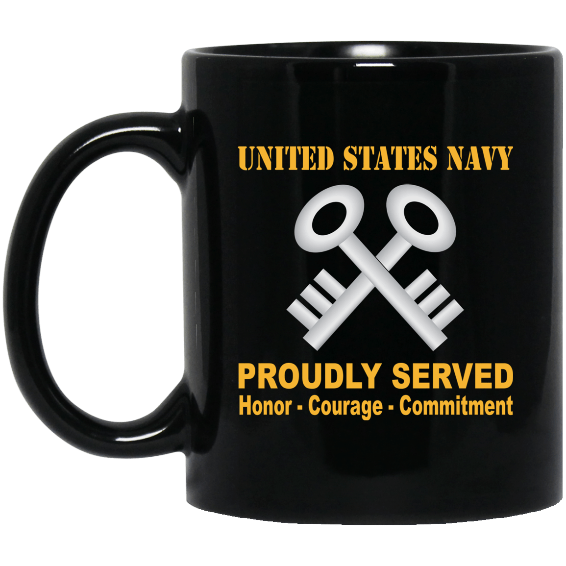 U.S Navy Logistics specialist Navy LS Proudly Served Black Mug 11 oz - 15 oz-Mug-Navy-Rate-Veterans Nation