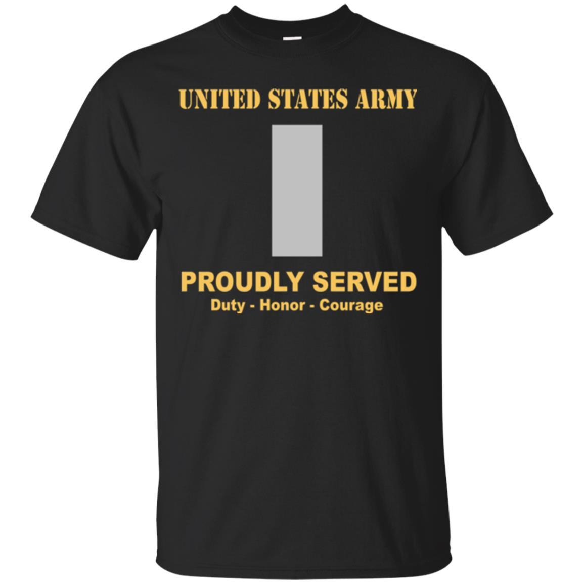 US Army O-2 First Lieutenant O2 1LT Commissioned Officer Ranks Men Front Shirt US Army Rank-TShirt-Army-Veterans Nation