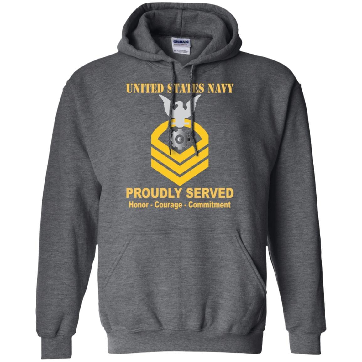 U.S Navy Engineman Navy EN E-7 Rating Badges Proudly Served T-Shirt For Men On Front-TShirt-Navy-Veterans Nation