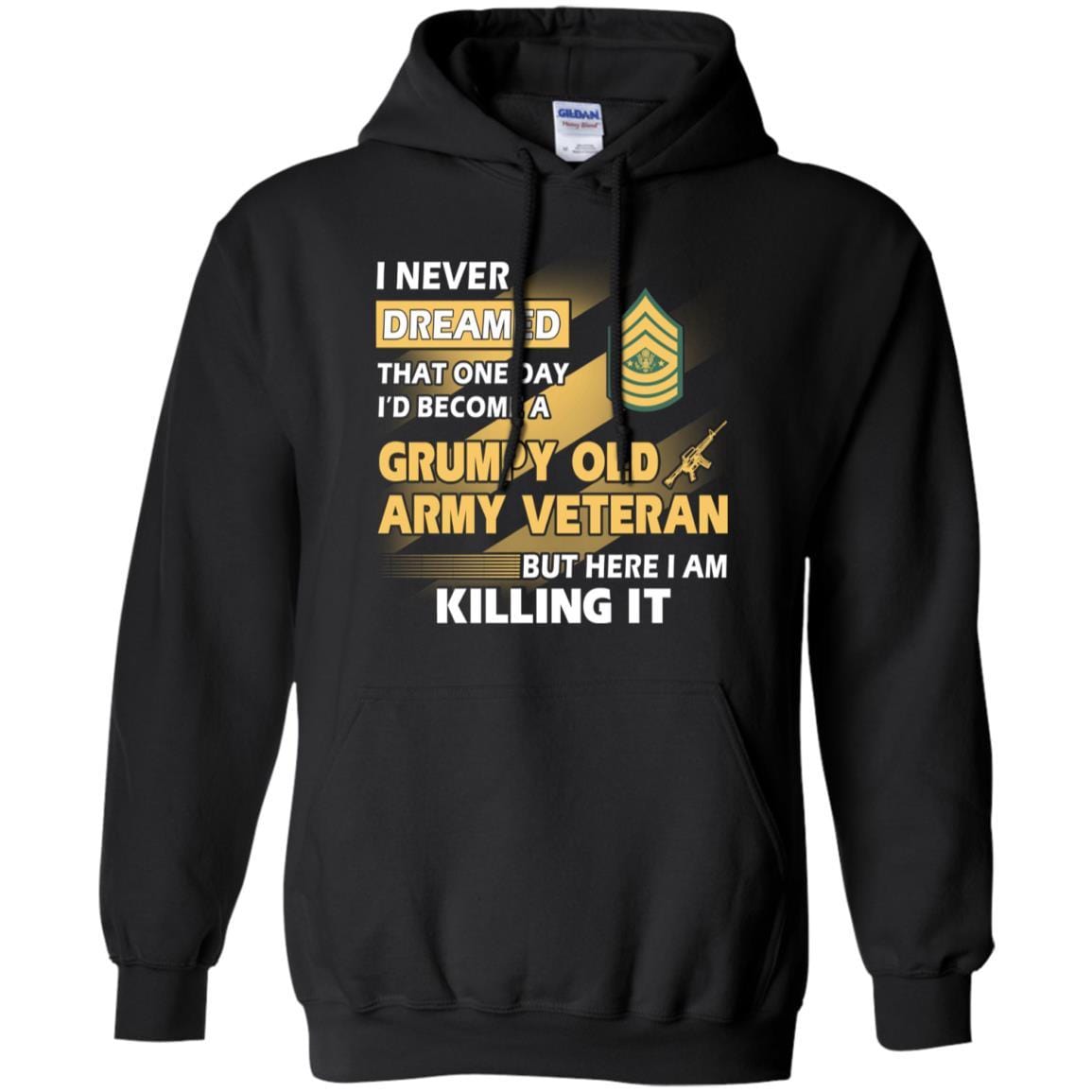 US Army T-Shirt "Grumpy Old Veteran" E-9 Sergeant Major of the Army(SMA) On Front-TShirt-Army-Veterans Nation