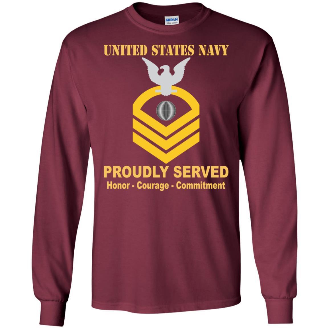 U.S Navy Electrician's mate Navy EM E-7 Rating Badges Proudly Served T-Shirt For Men On Front-TShirt-Navy-Veterans Nation