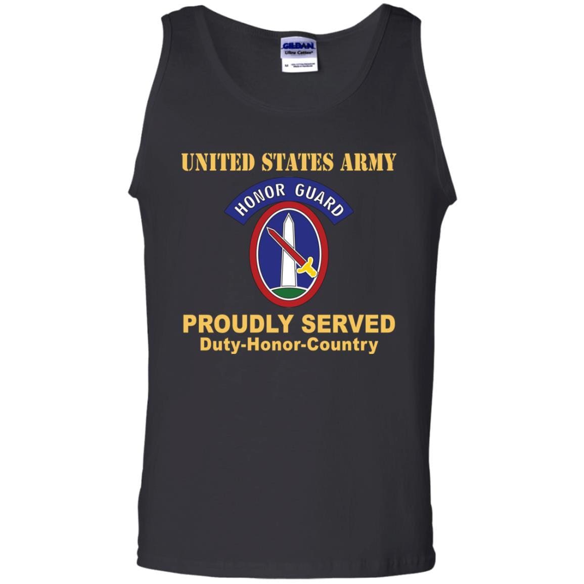 US ARMY 3RD INFANTRY REGIMENT, MILITARY DISTRICT OF WASHINGTON WITH HONOR GUARD TAB- Proudly Served T-Shirt On Front For Men-TShirt-Army-Veterans Nation