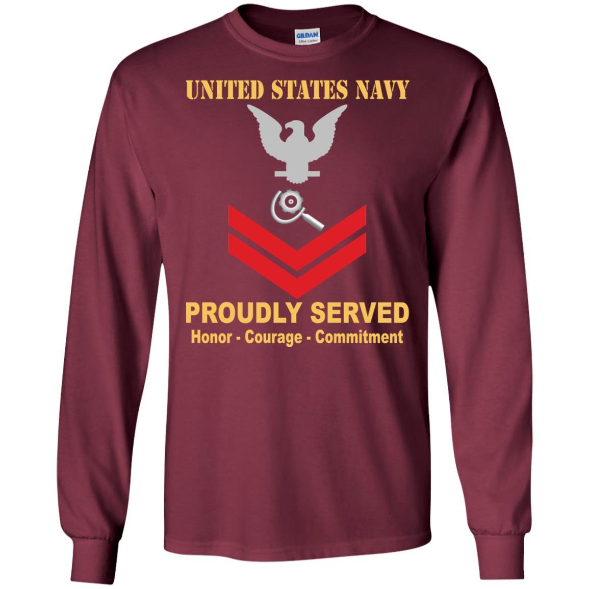 U.S Navy Machinery repairman Navy MR E-5 Rating Badges Proudly Served T-Shirt For Men On Front-TShirt-Navy-Veterans Nation