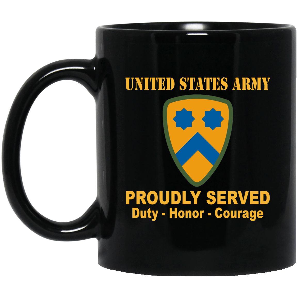 US Army 2nd Cavalry Division 11 oz - 15 oz Black Mug-Mug-Army-CSIB-Veterans Nation