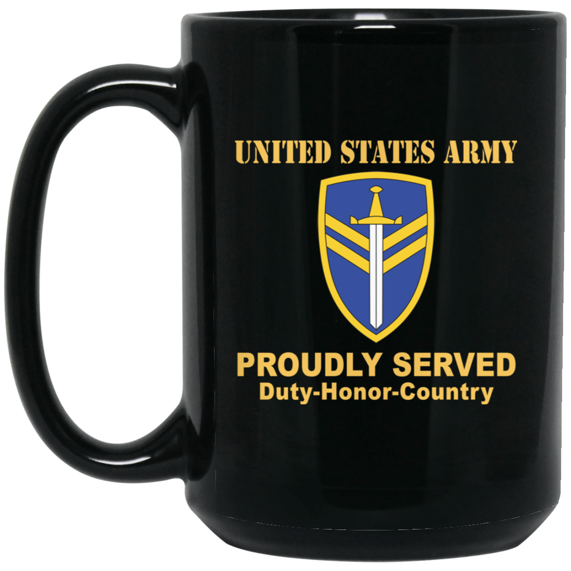 US ARMY 2ND SUPPORT COMMAND- 11 oz - 15 oz Black Mug-Mug-Army-CSIB-Veterans Nation