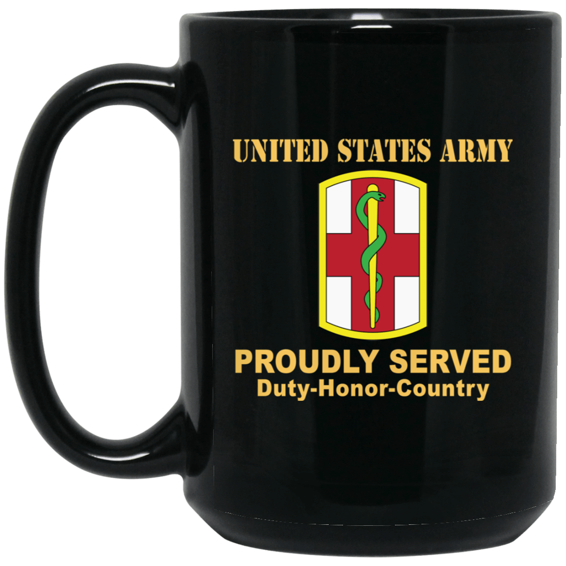 US ARMY 1ST MEDICAL BRIGADE- 11 oz - 15 oz Black Mug-Mug-Army-CSIB-Veterans Nation