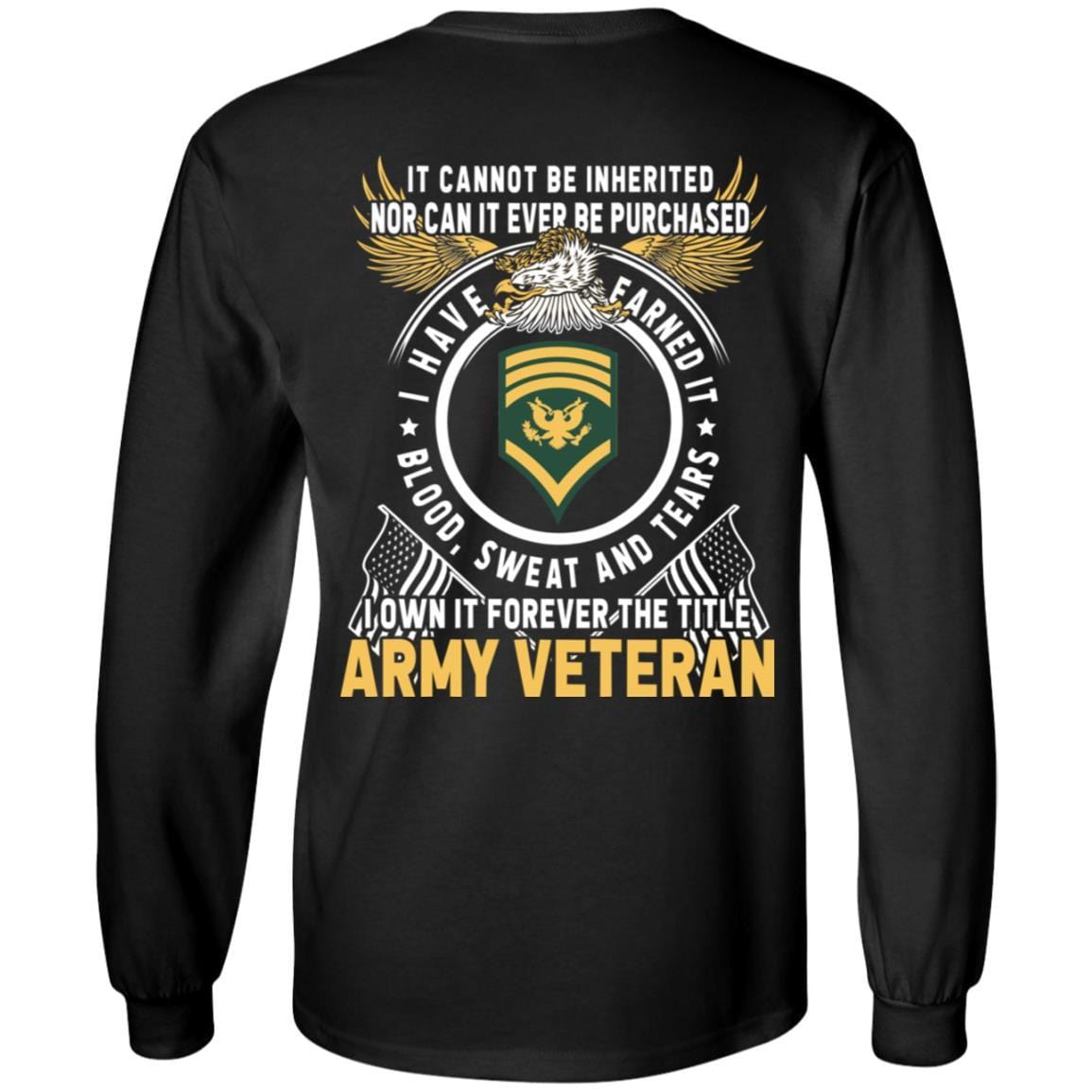 US Army E-8 SPC E8 Specialist Ranks T-Shirt For Men On Back-TShirt-Army-Veterans Nation