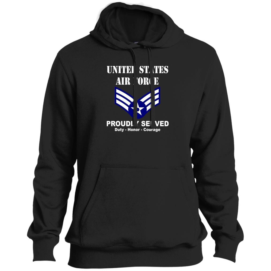 US Air Force E-4 Senior Airman SrA E4 Enlisted Airman Ranks T shirt Sport-Tek Tall Pullover Hoodie - T-Shirt-TShirt-USAF-Veterans Nation