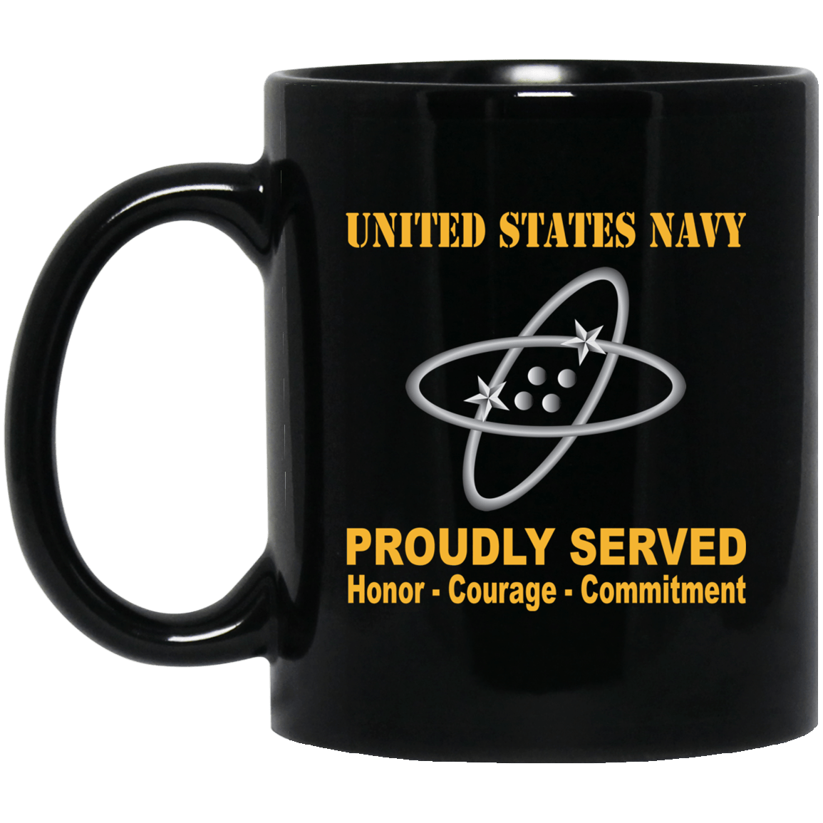 U.S Navy Electronics technician Navy ET Proudly Served Black Mug 11 oz - 15 oz-Mug-Navy-Rate-Veterans Nation