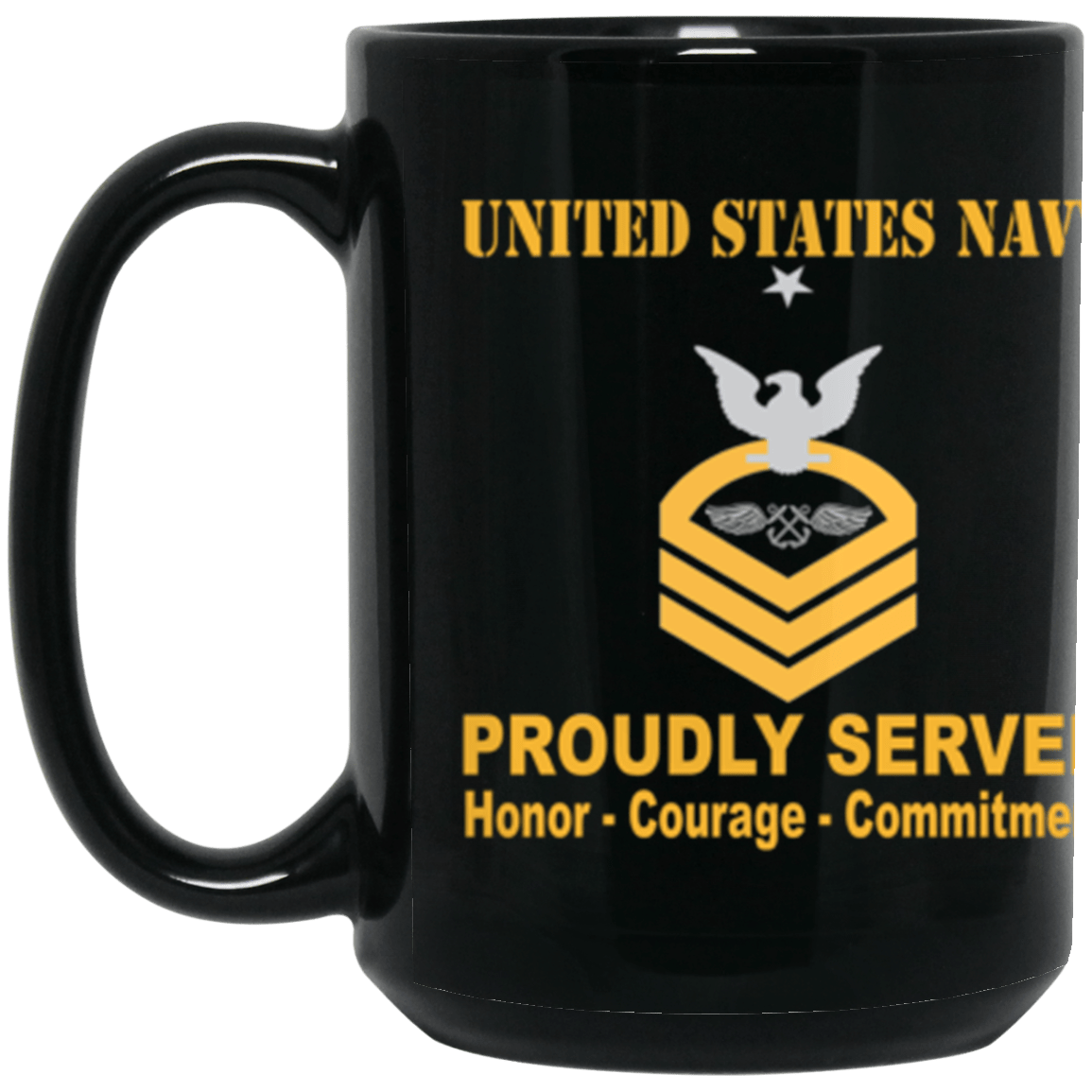 US Navy Aviation Boatswain's Mate Navy AB E-8 15 oz. Black Mug-Drinkware-Veterans Nation