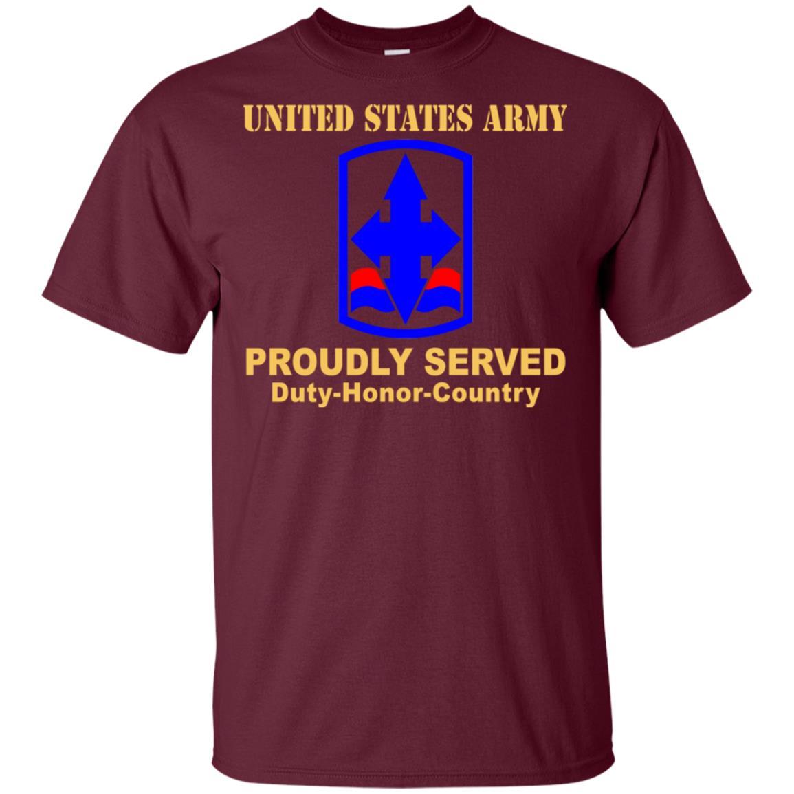 US ARMY 29TH INFANTRY BRIGADE COMBAT TEAM CSIB - Proudly Served T-Shirt On Front For Men-TShirt-Army-Veterans Nation