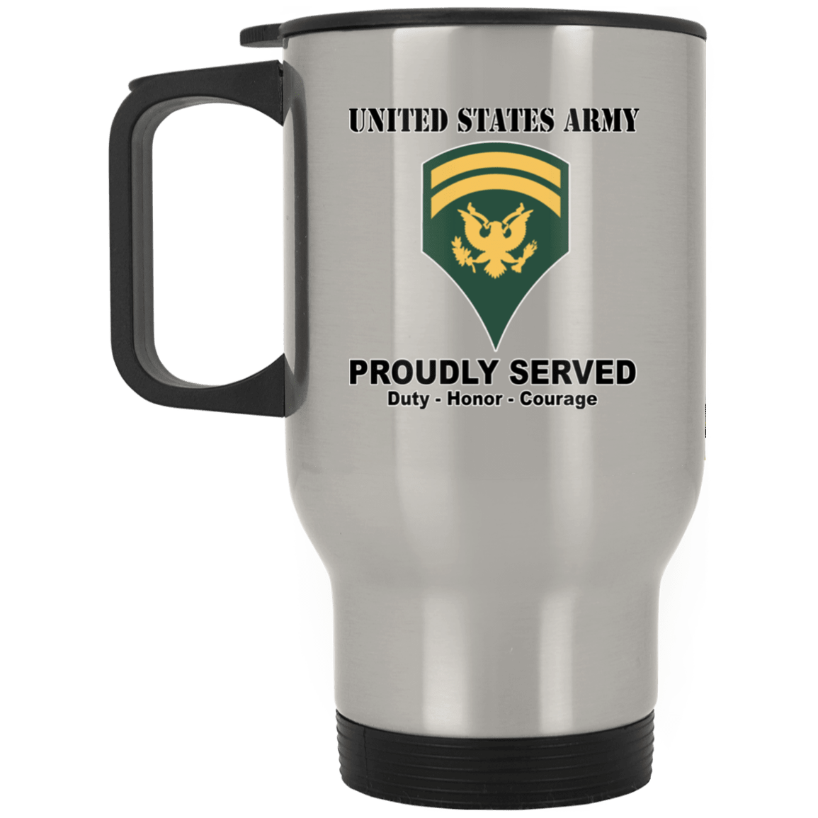 US Army E-6 SPC E6 Specialist Ranks White Coffee Mug - Stainless Travel Mug-Mug-Army-Ranks-Veterans Nation