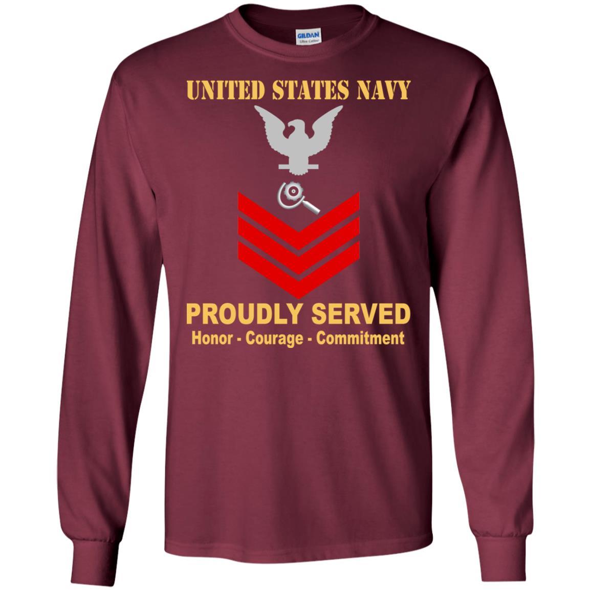 U.S Navy Machinery repairman Navy MR E-6 Rating Badges Proudly Served T-Shirt For Men On Front-TShirt-Navy-Veterans Nation