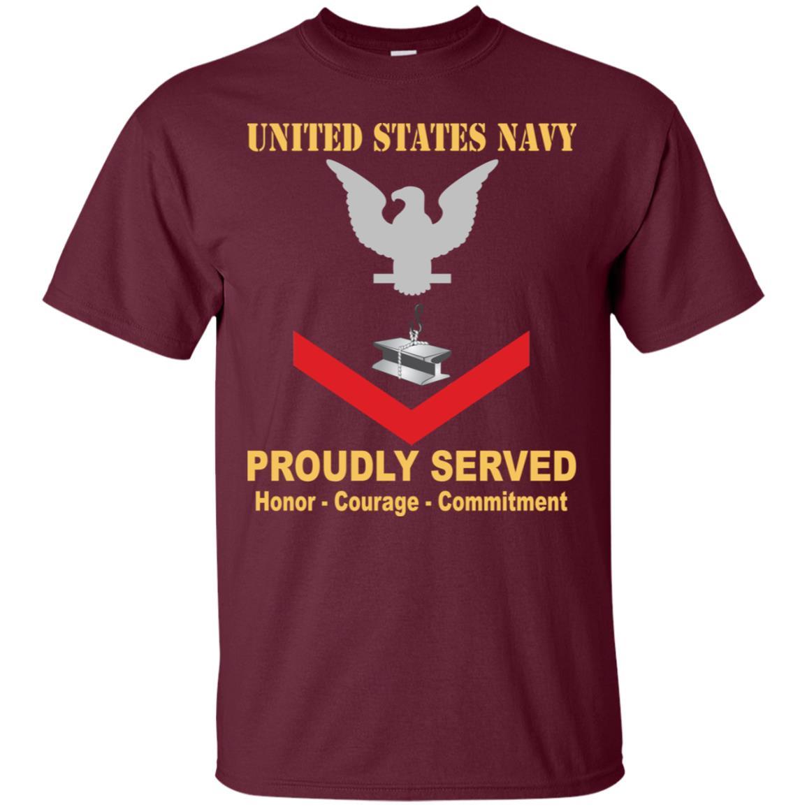 Navy Steelworker Navy SW E-4 Rating Badges Proudly Served T-Shirt For Men On Front-TShirt-Navy-Veterans Nation