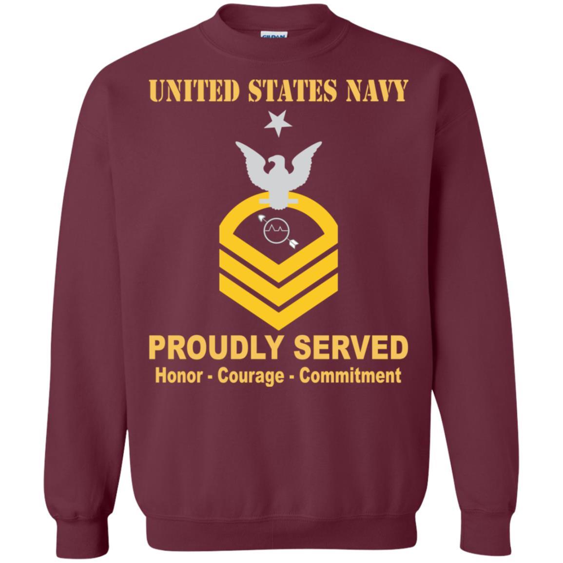 U.S Navy Operations specialist Navy OS E-8 Rating Badges Proudly Served T-Shirt For Men On Front-TShirt-Navy-Veterans Nation