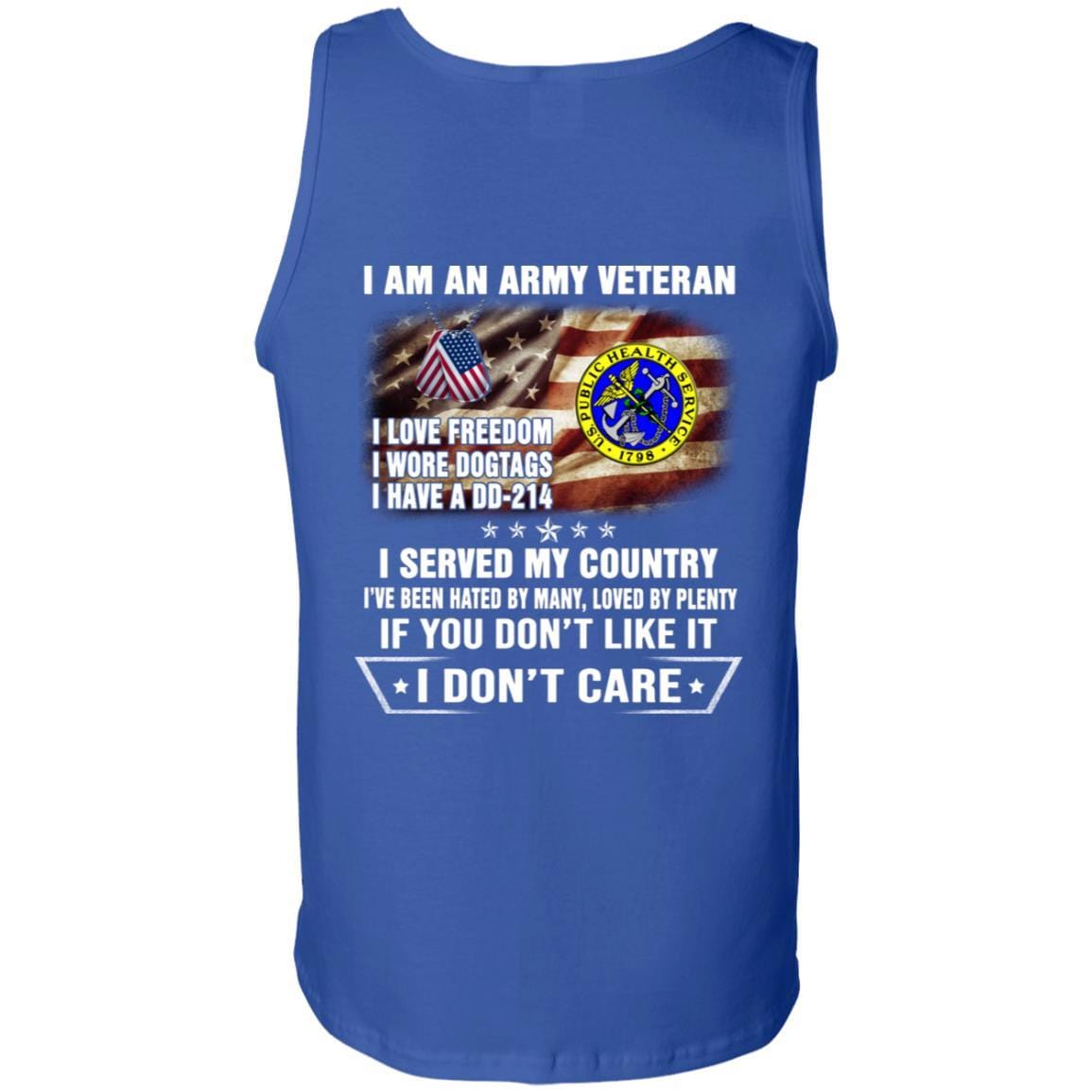 T-Shirt "I Am An Army Public Health Service Veteran" On Back-TShirt-Army-Veterans Nation