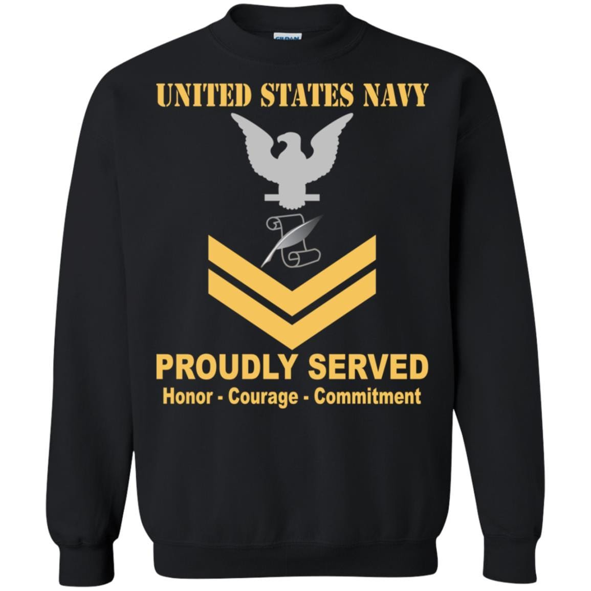 Navy Journalist Navy JO E-5 Rating Badges Proudly Served T-Shirt For Men On Front-TShirt-Navy-Veterans Nation