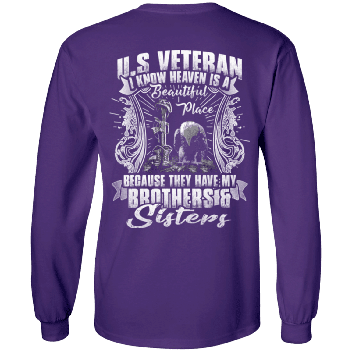 Military T-Shirt "Heaven Is The Beautiful Place With Brothers And Sisters Veteran"-TShirt-General-Veterans Nation