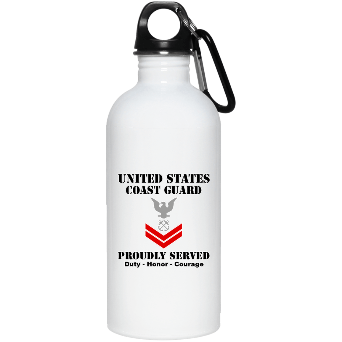 US Coast Guard E-5 Petty Officer Second Class E5 PO2 Petty Officer Ranks White Coffee Mug - Stainless Travel Mug-Mug-USCG-Collar-Veterans Nation