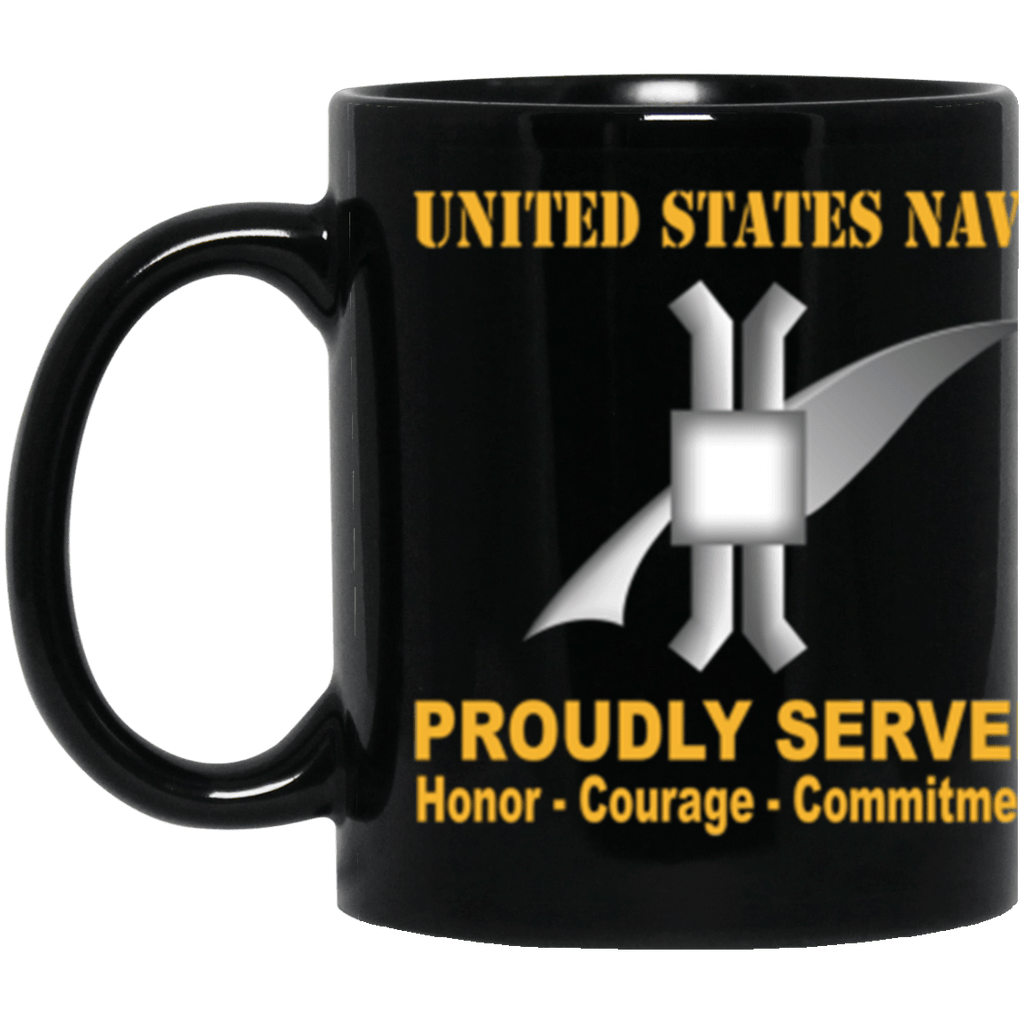 US Navy Navy Legalman Navy LN Proudly Served Core Values 11 oz. Black Mug-Drinkware-Veterans Nation