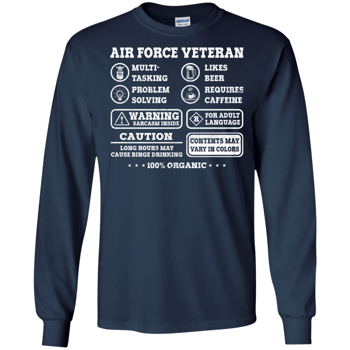 Air Force Veteran Multitasking Sarcasm Men Front T Shirts-TShirt-USAF-Veterans Nation