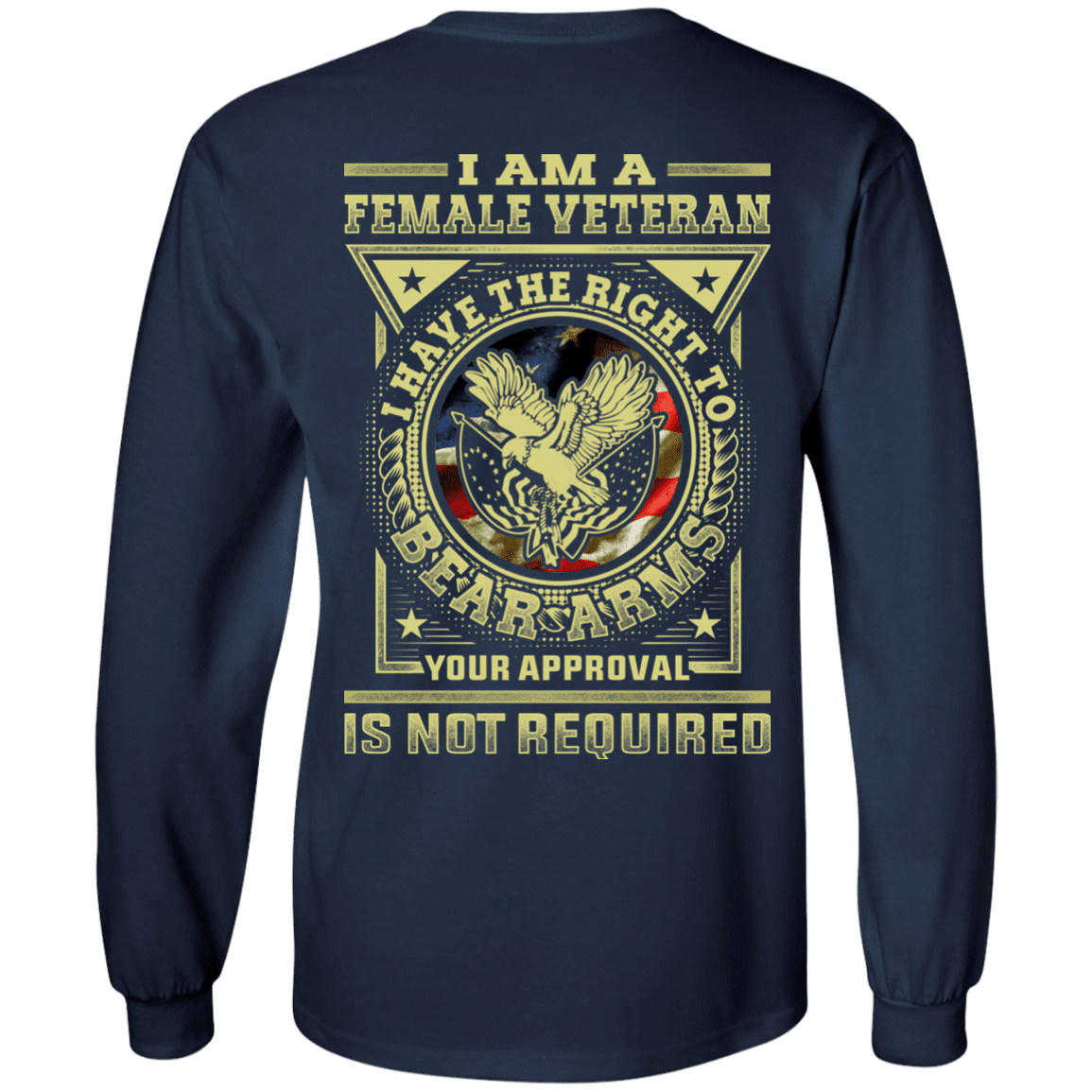 Military T-Shirt "Female Veteran Have the Right To Bear Arms Back"-TShirt-General-Veterans Nation