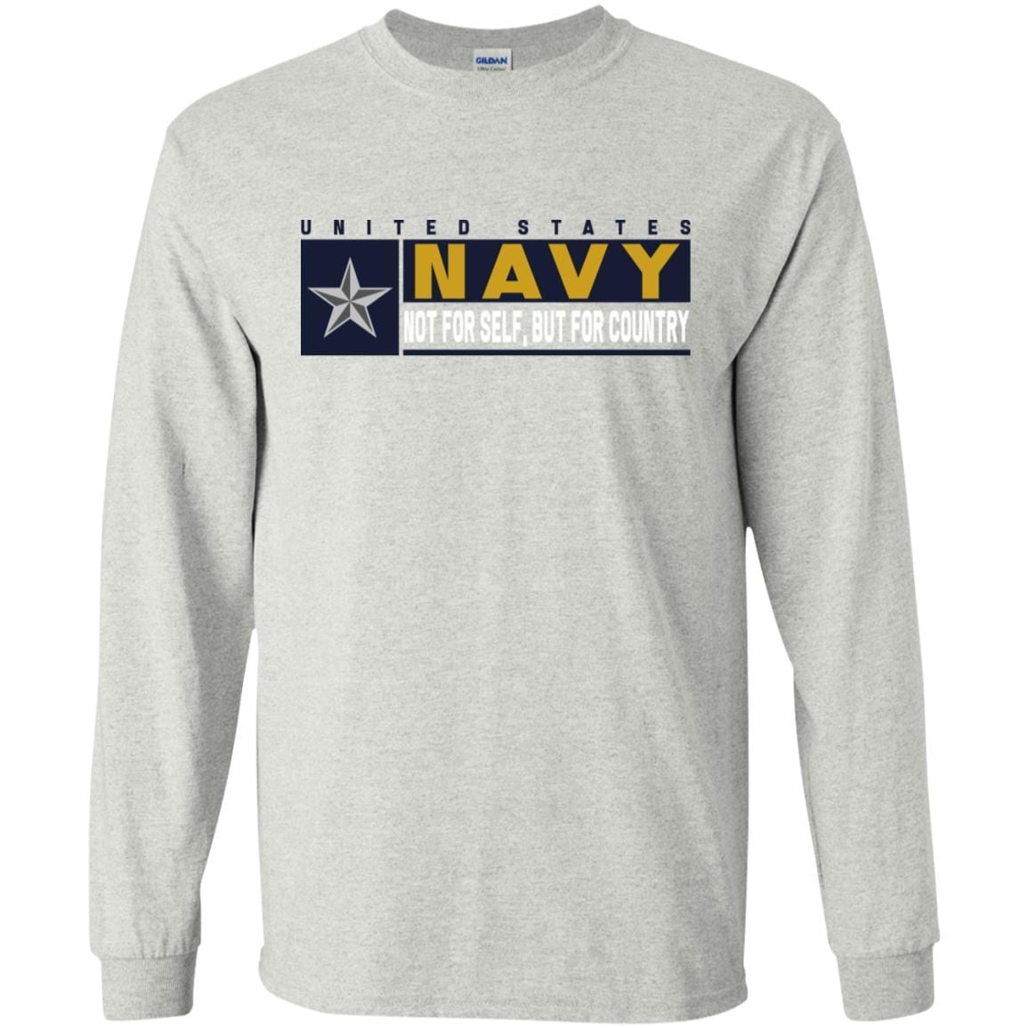 US Navy O-7 Rear Admiral Lower Half O7 RDML Not For Self, But For Country Long Sleeve - Pullover Hoodie-TShirt-Navy-Veterans Nation
