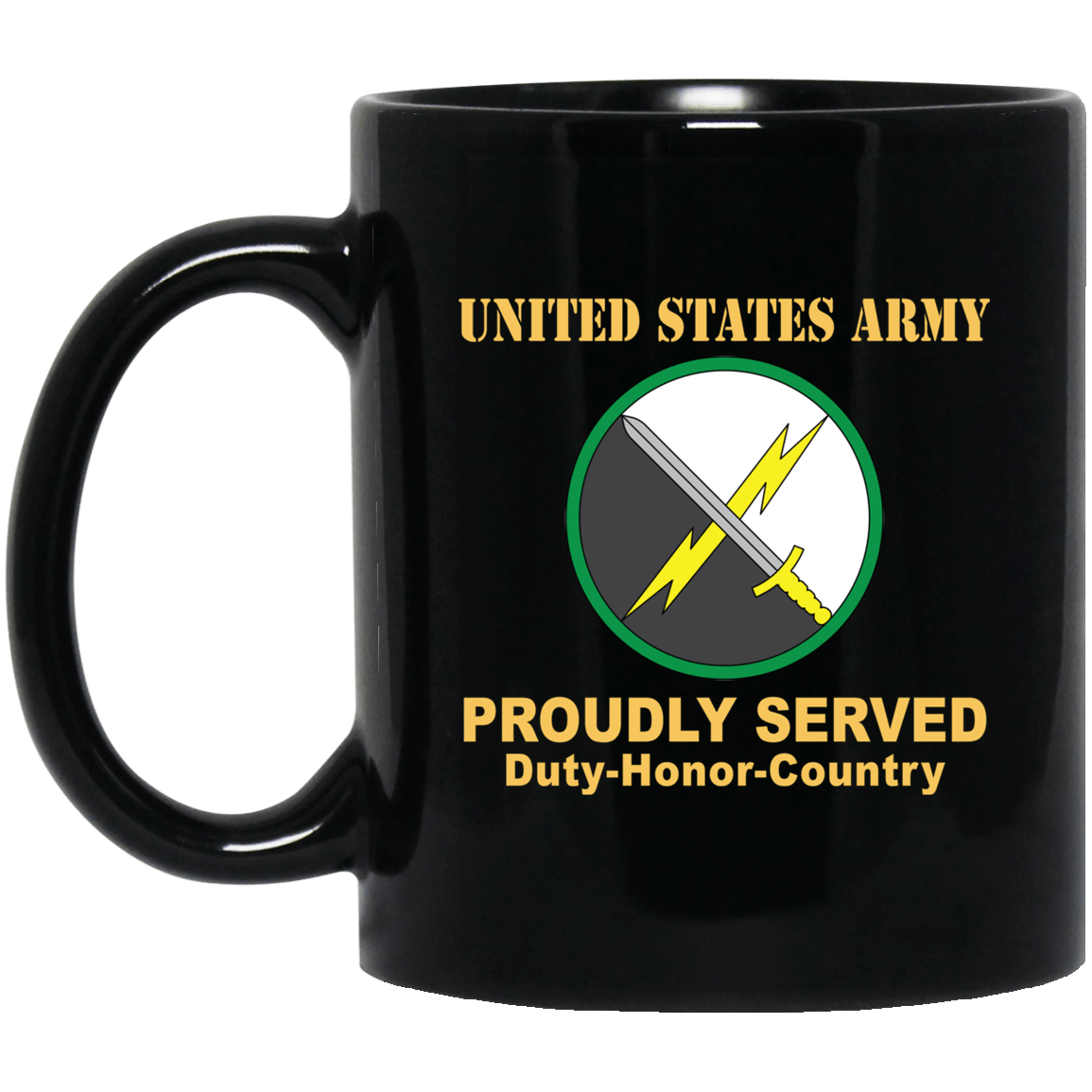 US ARMY 1ST INFORMATION OPERATIONS COMMAND- 11 oz - 15 oz Black Mug-Mug-Army-CSIB-Veterans Nation