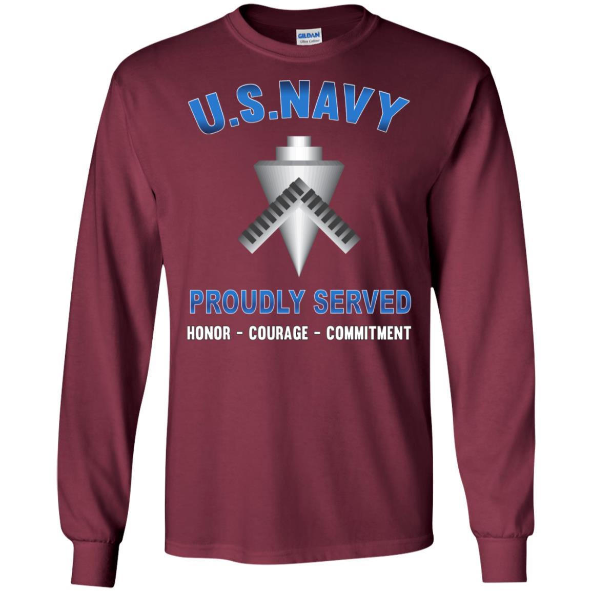 U.S Navy Builder Navy BU - Proudly Served T-Shirt For Men On Front-TShirt-Navy-Veterans Nation