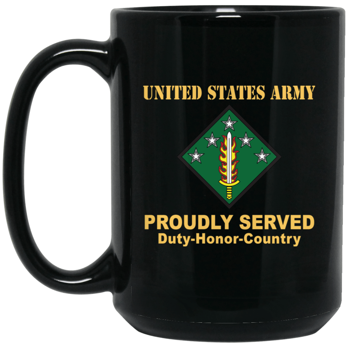 US ARMY 20TH SUPPORT COMMAND (CBRNE)- 11 oz - 15 oz Black Mug-Mug-Army-CSIB-Veterans Nation