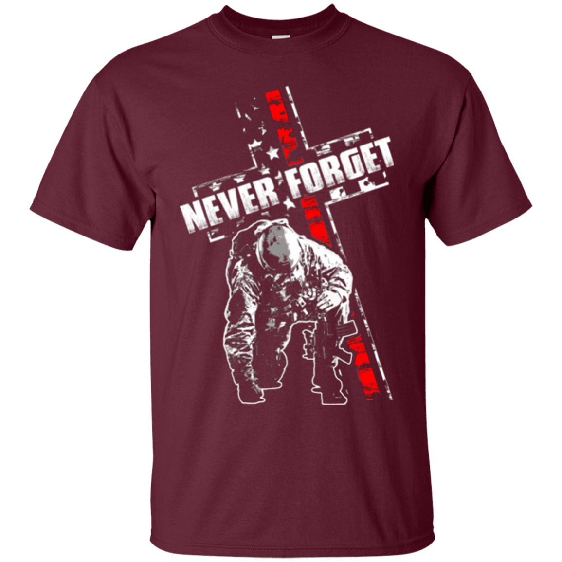 Military T-Shirt "NEVER FORGET VETERAN"-TShirt-General-Veterans Nation