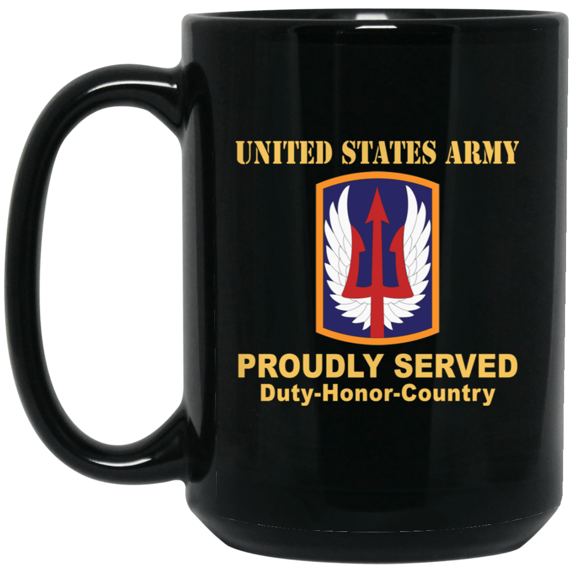 US ARMY 185TH THEATER AVIATION BRIGADE- 11 oz - 15 oz Black Mug-Mug-Army-CSIB-Veterans Nation