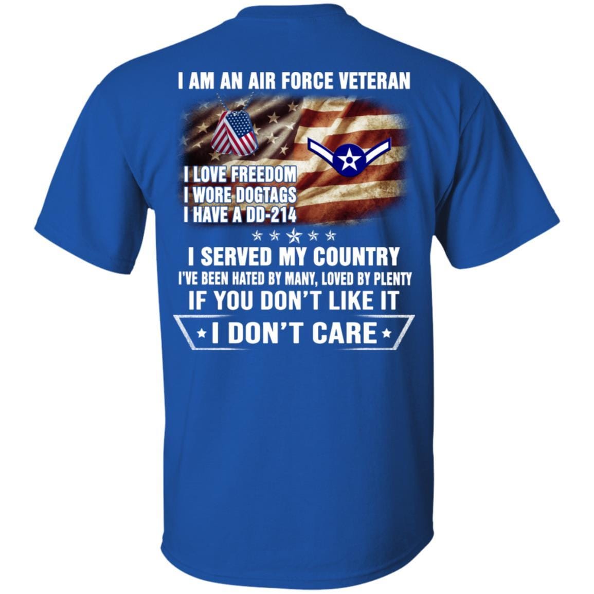 I Am An Air Force E-2 Airman Amn E2 Ranks Enlisted Airman Rank Veteran T-Shirt On Back-TShirt-USAF-Veterans Nation