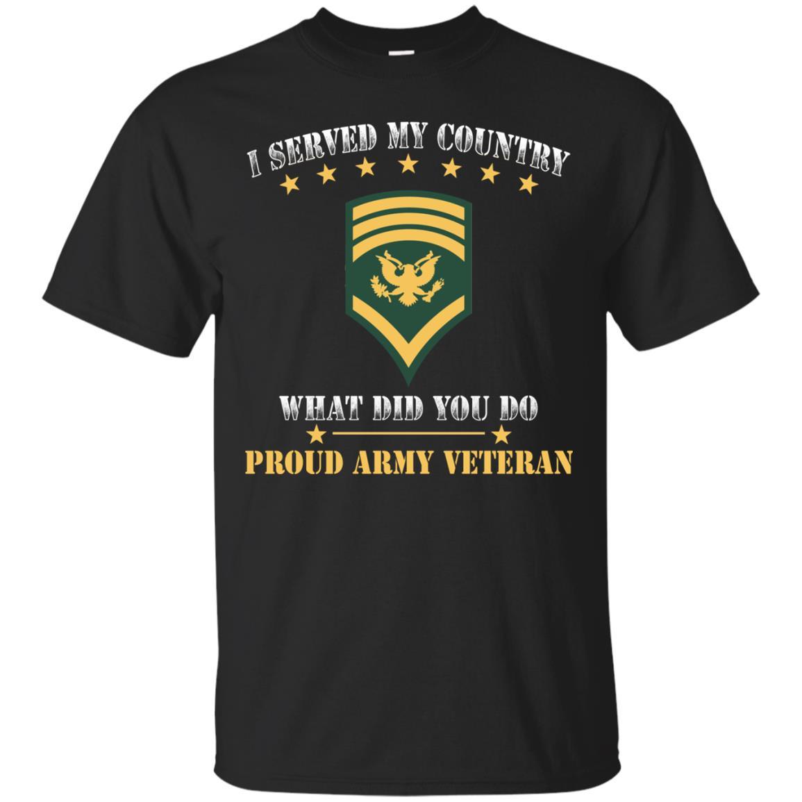 US Army E-8 SPC E8 Specialist Ranks Men Front T Shirt - Proud US Army Veteran-TShirt-Army-Veterans Nation