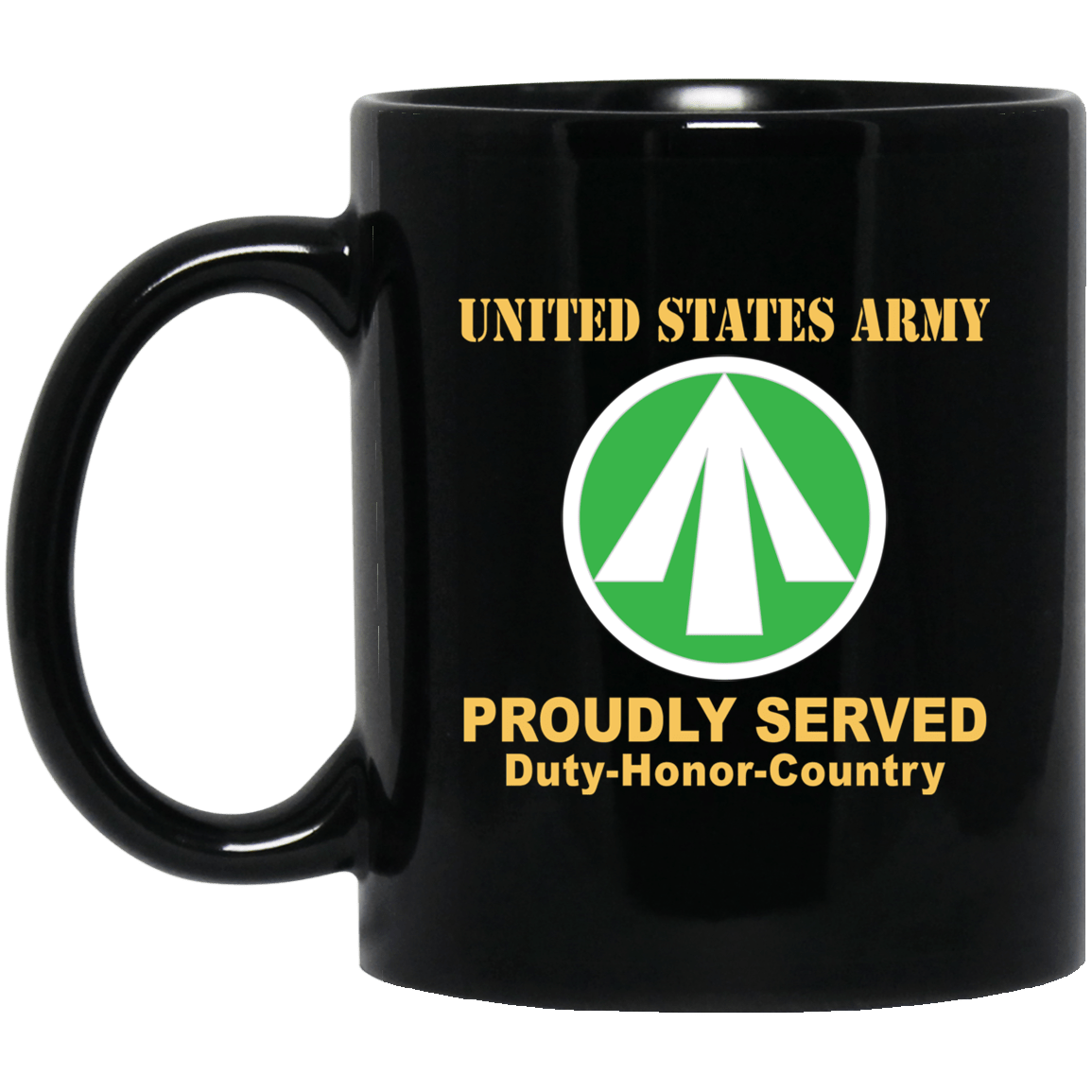 US ARMY CSIB MILITARY SURFACE DEPLOYMENT AND DISTRIBUTION COMMAND- 11 oz - 15 oz Black Mug-Mug-Army-CSIB-Veterans Nation