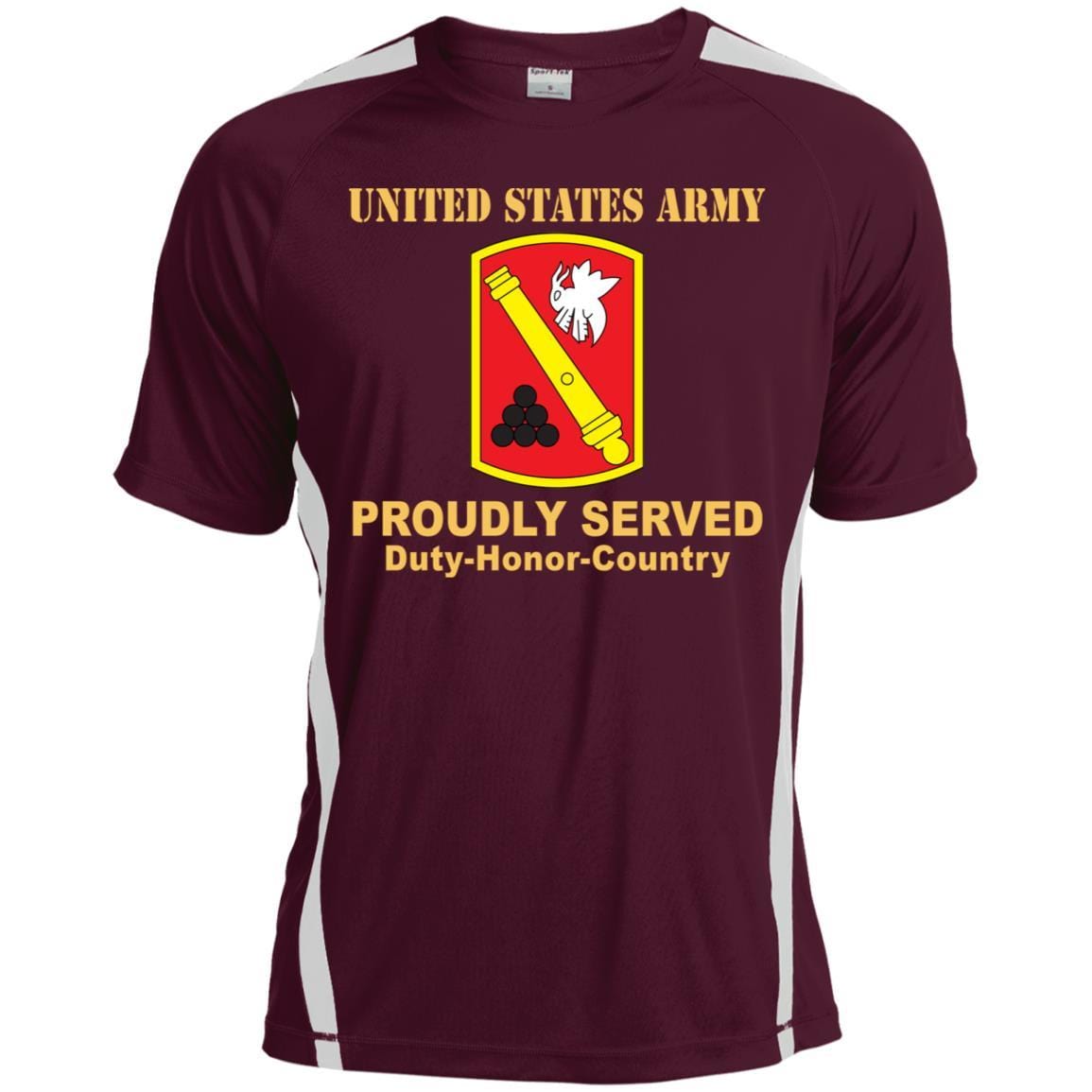 US ARMY 135TH FIELD ARTILLERY BRIGADE- Proudly Served T-Shirt On Front For Men-TShirt-Army-Veterans Nation