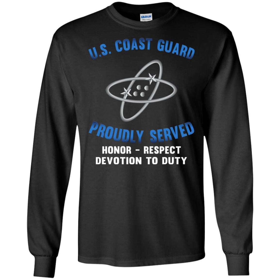 US Coast Guard Electronics Technician ET Logo Proudly Served T-Shirt For Men On Front-TShirt-USCG-Veterans Nation