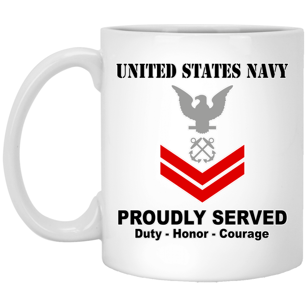 US Navy E-5 Petty Officer Second Class E5 PO2 Noncommissioned Officer Ranks T shirt White Coffee Mug - Stainless Travel Mug-Mug-Navy-Collar-Veterans Nation