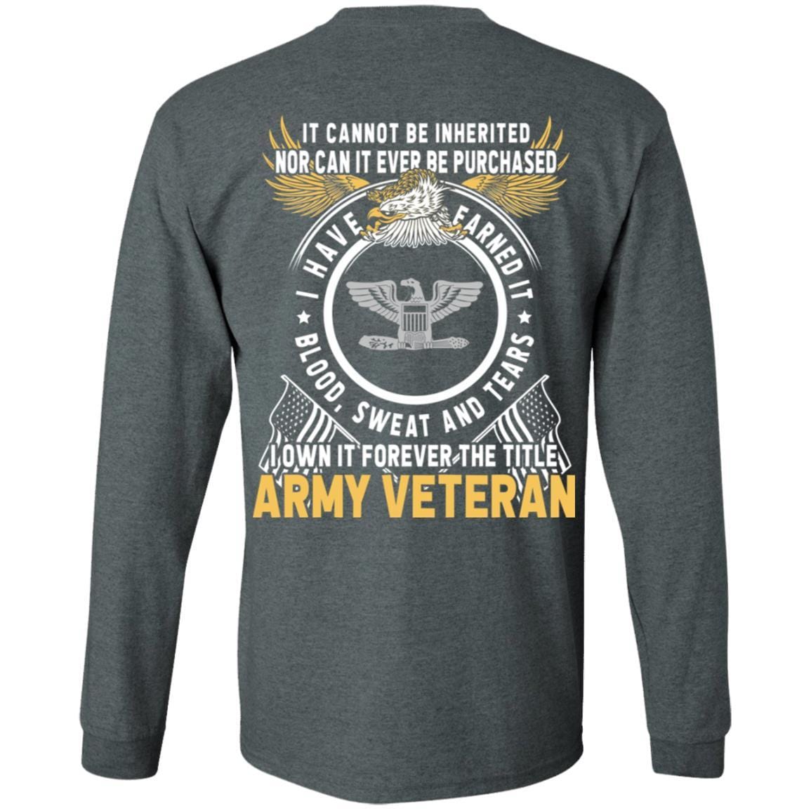US Army O-6 Colonel O6 COL Field Officer Ranks T-Shirt For Men On Back-TShirt-Army-Veterans Nation