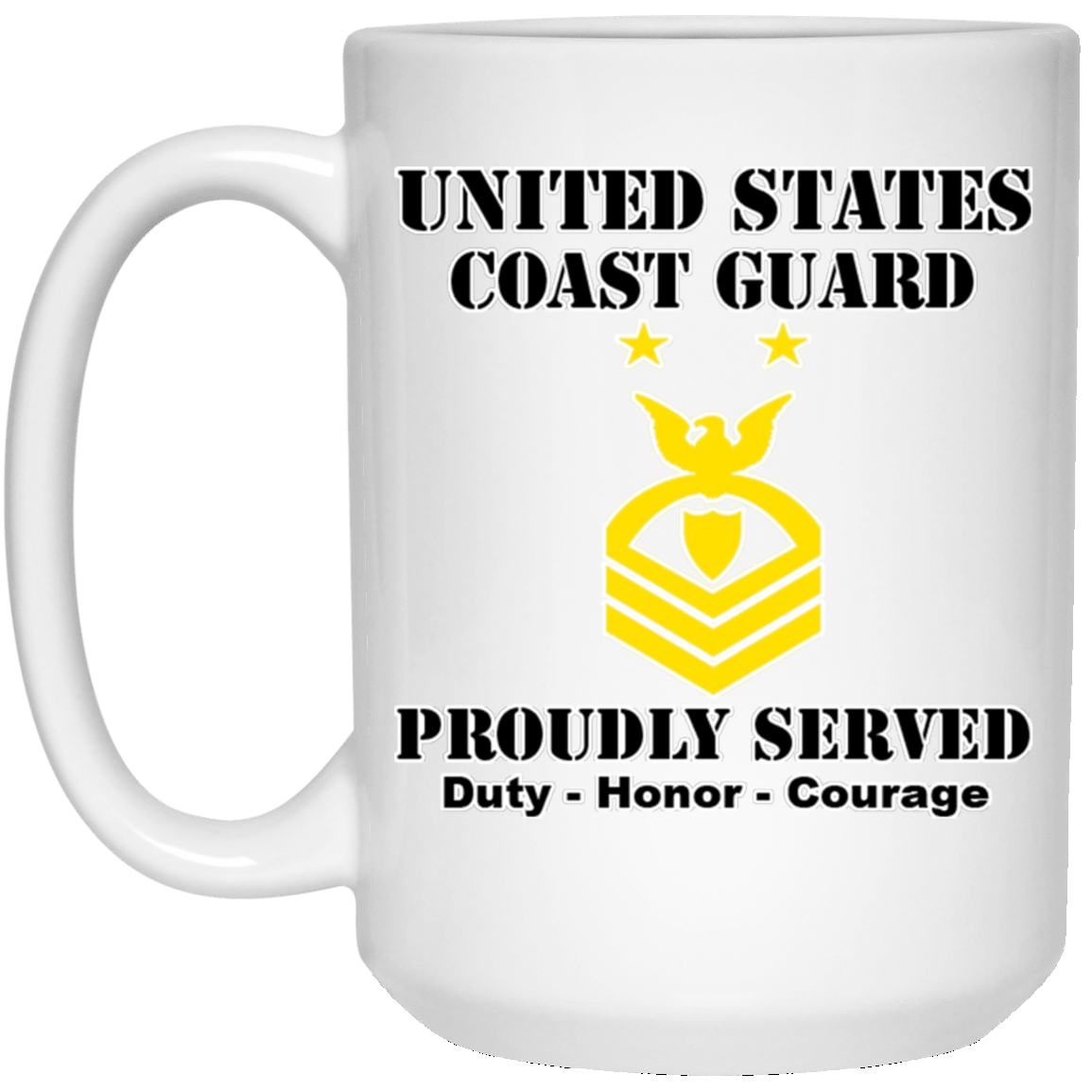 US Coast Guard E-9 Command Master Chief Petty Officer E9 CMC Chief Petty Officer Ranks White Coffee Mug - Stainless Travel Mug-Mug-USCG-Collar-Veterans Nation