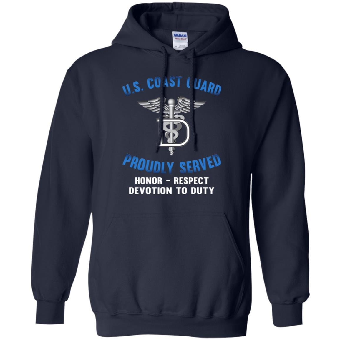 US Coast Guard Dental Technician DT Logo Proudly Served T-Shirt For Men On Front-TShirt-USCG-Veterans Nation