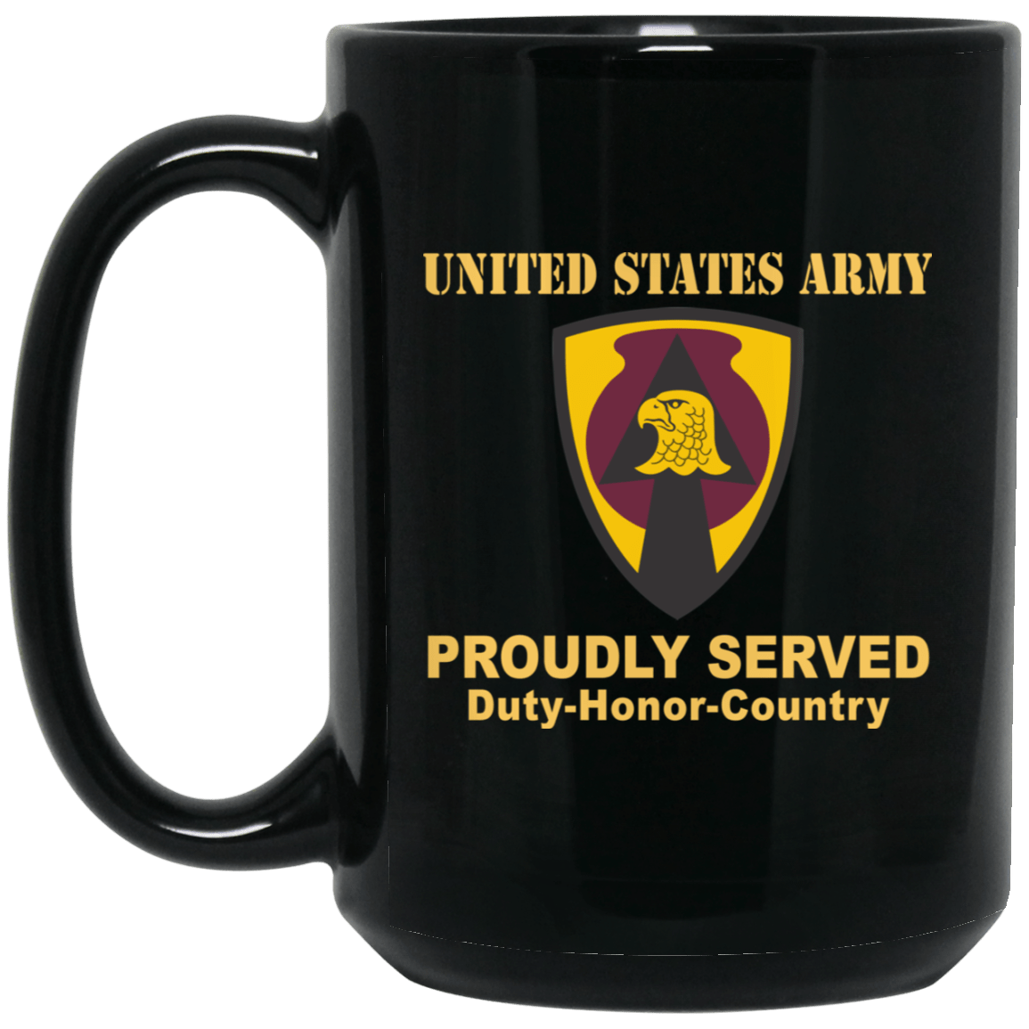 US ARMY 734 SUPPORT GROUP IOWA NATIONAL GUARD- 11 oz - 15 oz Black Mug-Mug-Army-CSIB-Veterans Nation