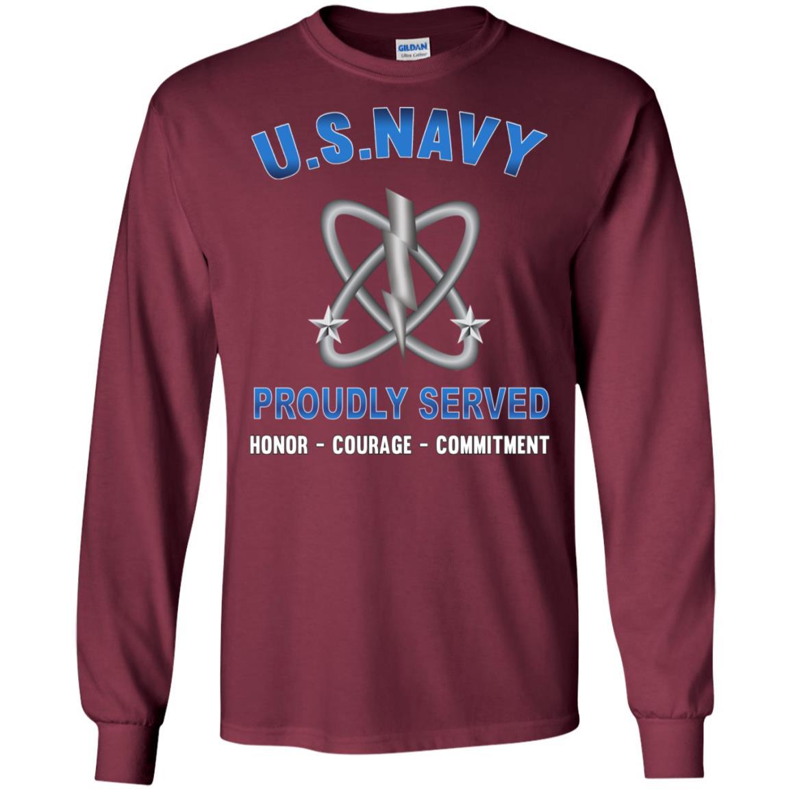 Navy Electronics Warfare Technician Navy EW - Proudly Served T-Shirt For Men On Front-TShirt-Navy-Veterans Nation