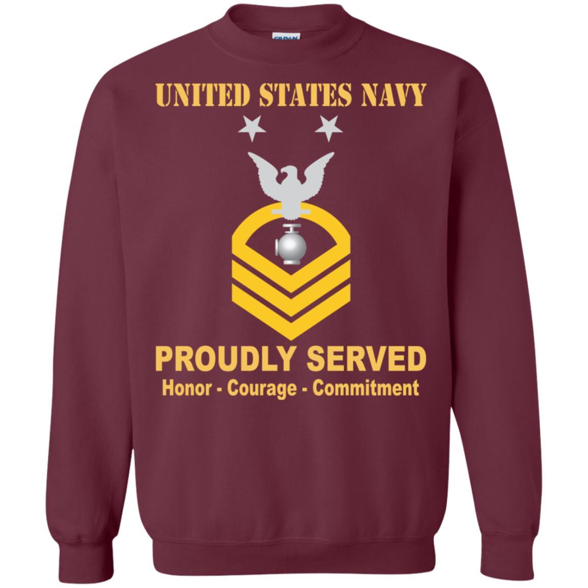 Navy Utilitiesman Navy UT E-9 Rating Badges Proudly Served T-Shirt For Men On Front-TShirt-Navy-Veterans Nation